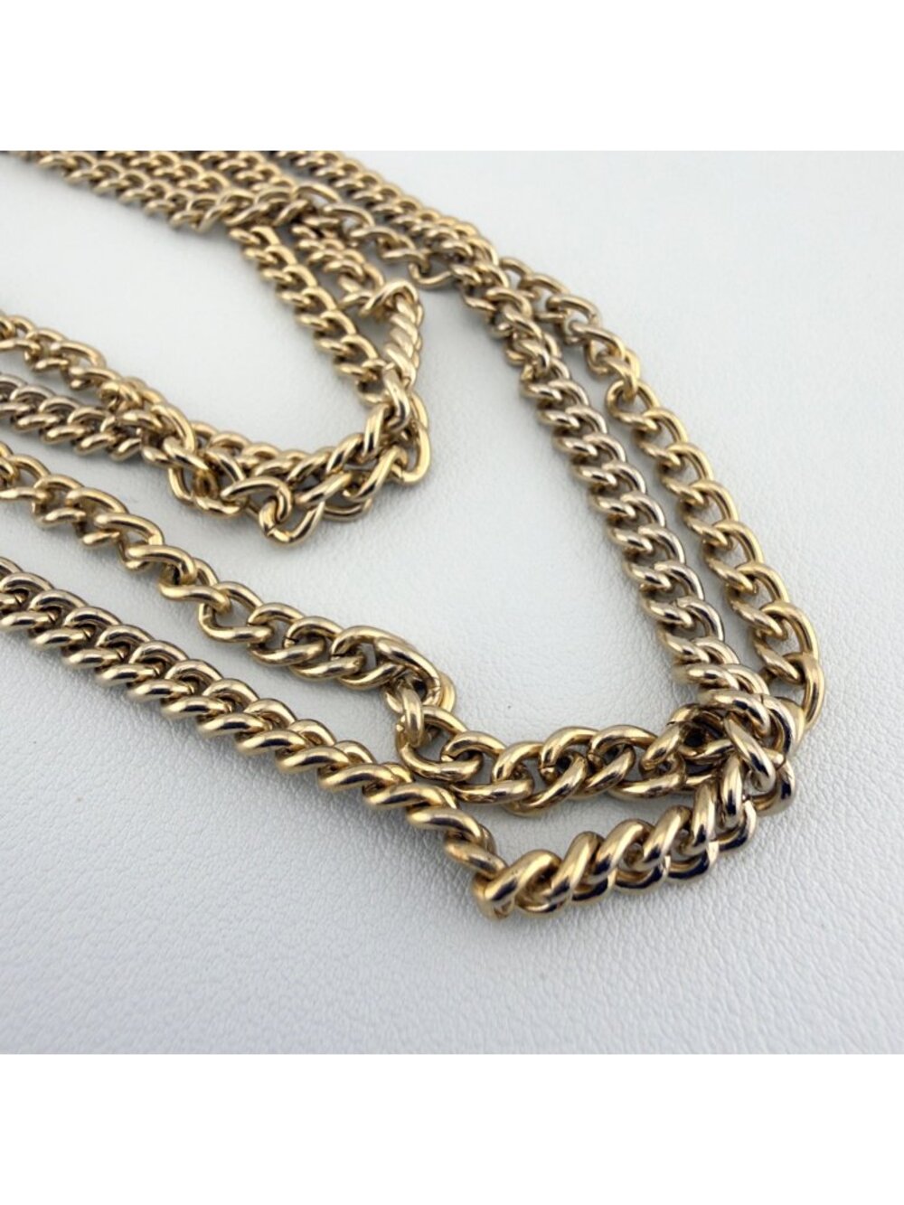 Vintage Coro Gold Tone Double Link Chain Necklace 28"